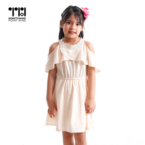 Pang Batang Babae na Dress na may Cut Out sa Balikat [302]