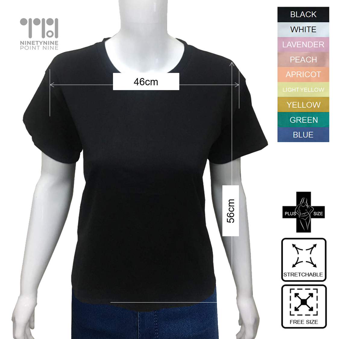 Plain T-shirt Plus Size for Women [102]