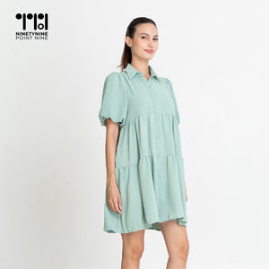 Dress na may puff sleeves para sa mga buntis [8596]