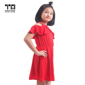 Pang Batang Babae na Dress na may Cut Out sa Balikat [302]