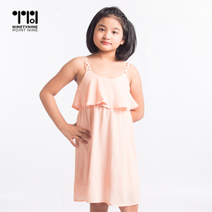 Crocheted Strap Dress para sa mga Batang Babae [8204]