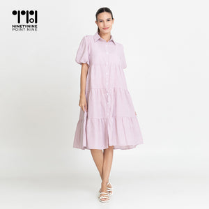 Puff Sleeves Maternity Dress [8532]