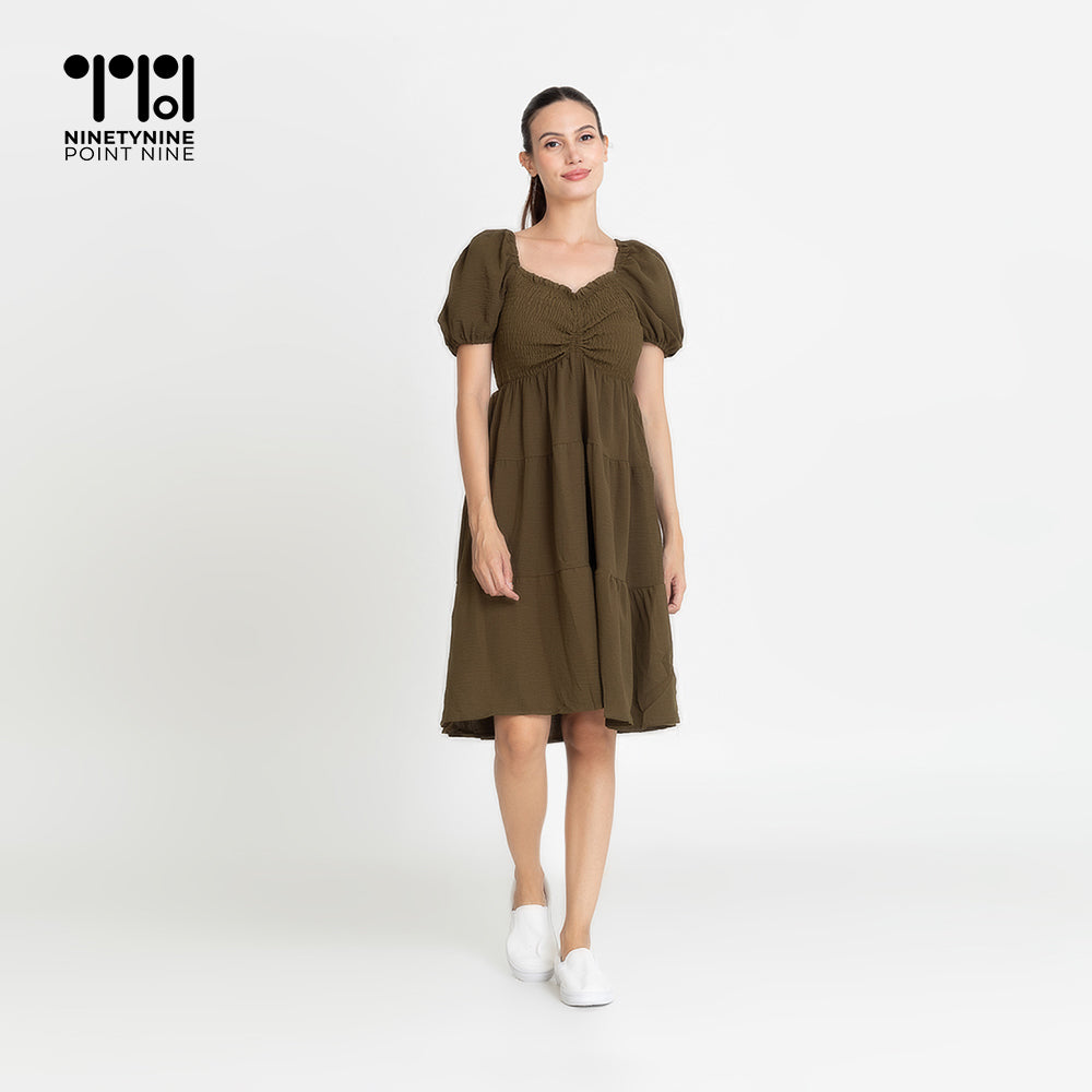 Puff Sleeves Dress for Women [636]