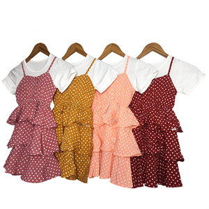 2-in-1 Polka Dress for Girls [621]