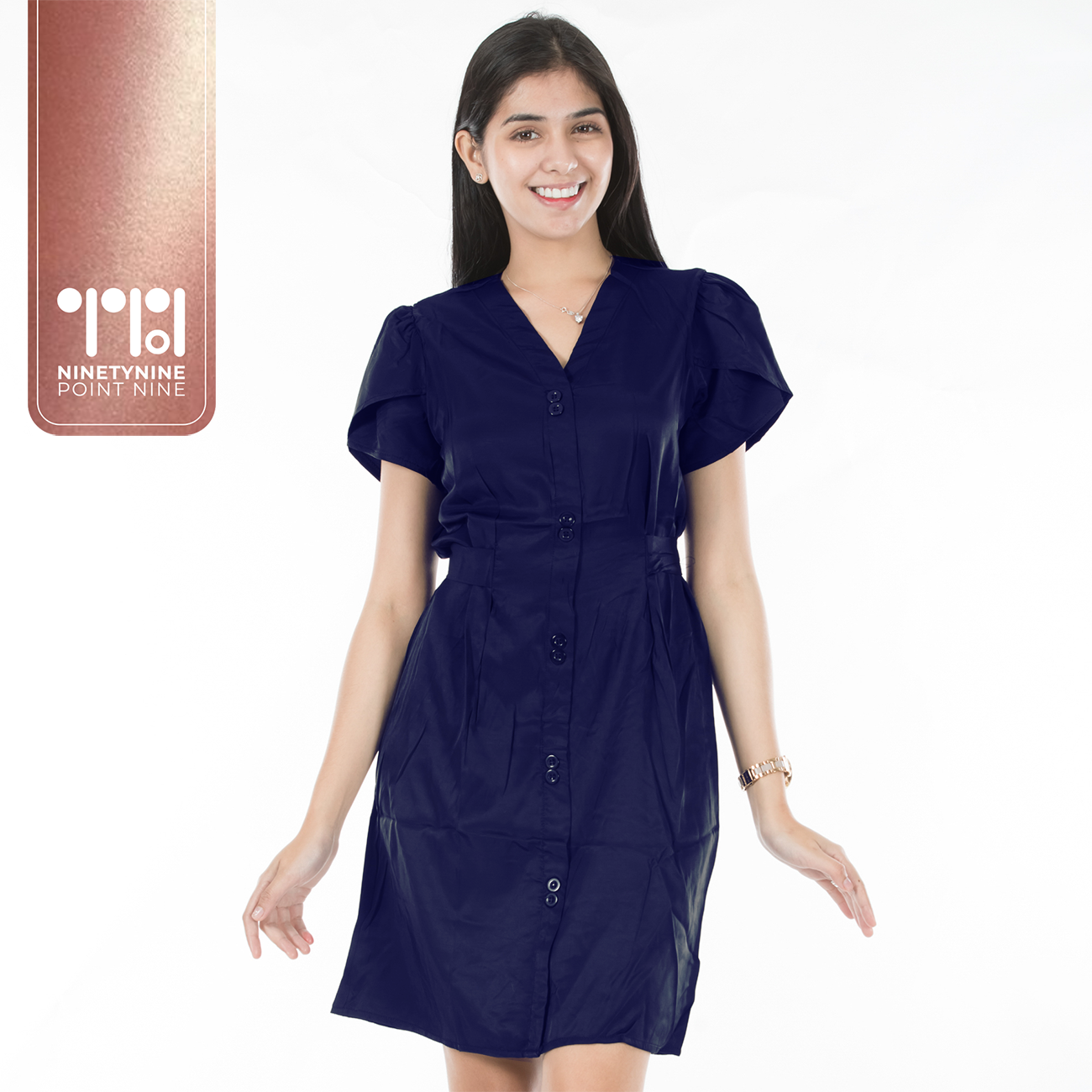 Plain Button-down Dress [815]