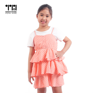 2-in-1 Polka Dress for Girls [621]