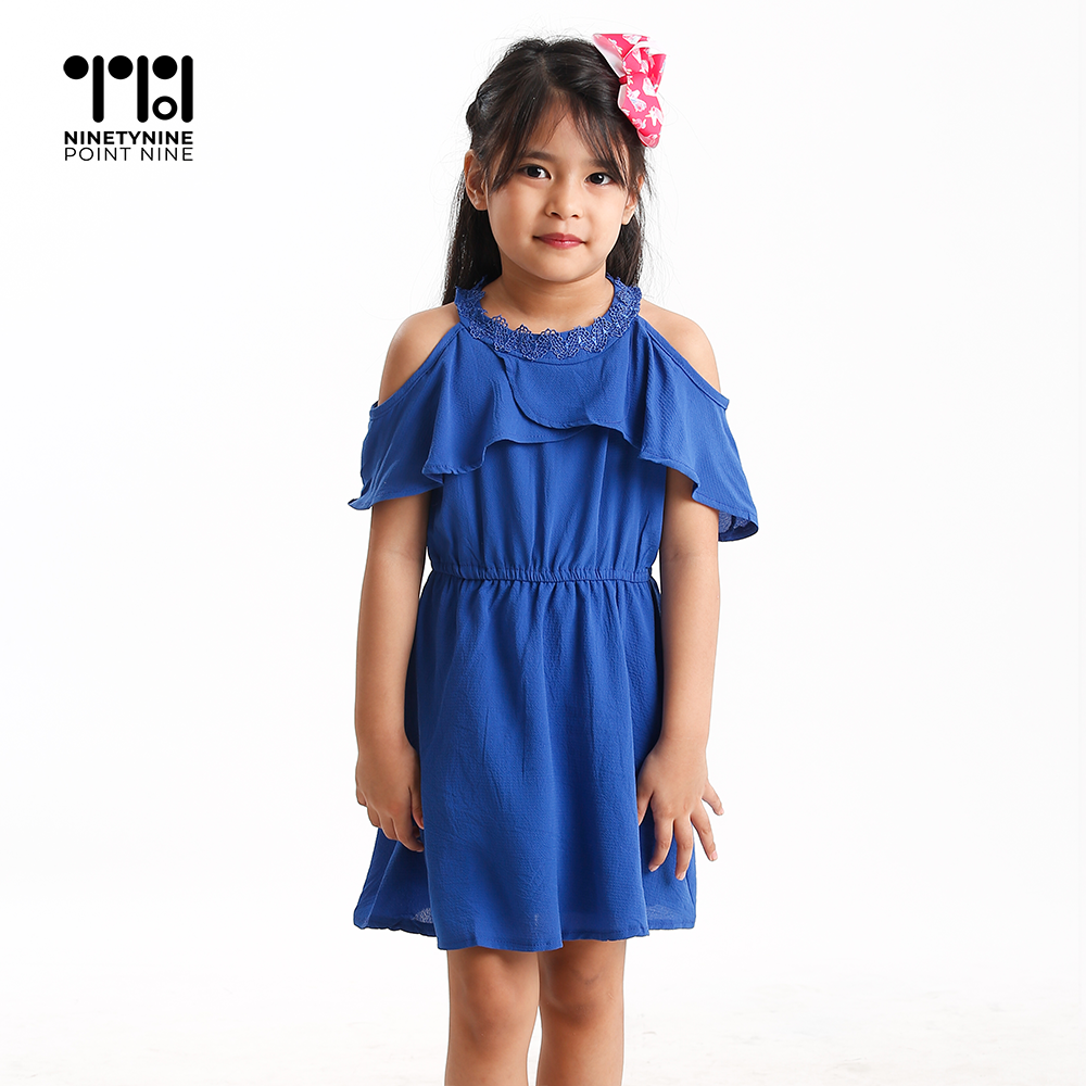 Pang Batang Babae na Dress na may Cut Out sa Balikat [302]