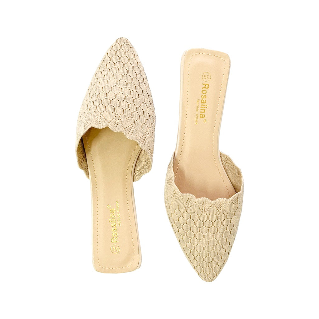 Sandalyas na Flat Mule na may Geometric Designs [SL-4520]