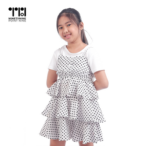 2-in-1 Polka Dress for Girls [621]