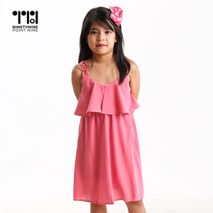 Crocheted Strap Dress for Girls [8204]