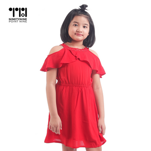 Pang Batang Babae na Dress na may Cut Out sa Balikat [302]