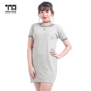 Plain Ribbed T-shirt Dress for Women [AT1067]