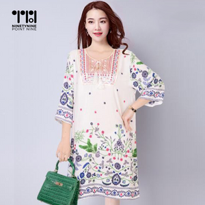 Maraming Kulay na Paisley Tunic Dress [808]