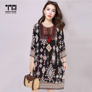 Maraming Kulay na Paisley Tunic Dress [808]