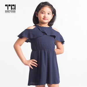 Pang Batang Babae na Dress na may Cut Out sa Balikat [302]