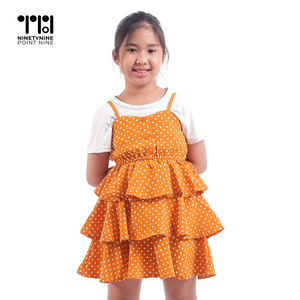 2-in-1 Polka Dress for Girls [621]