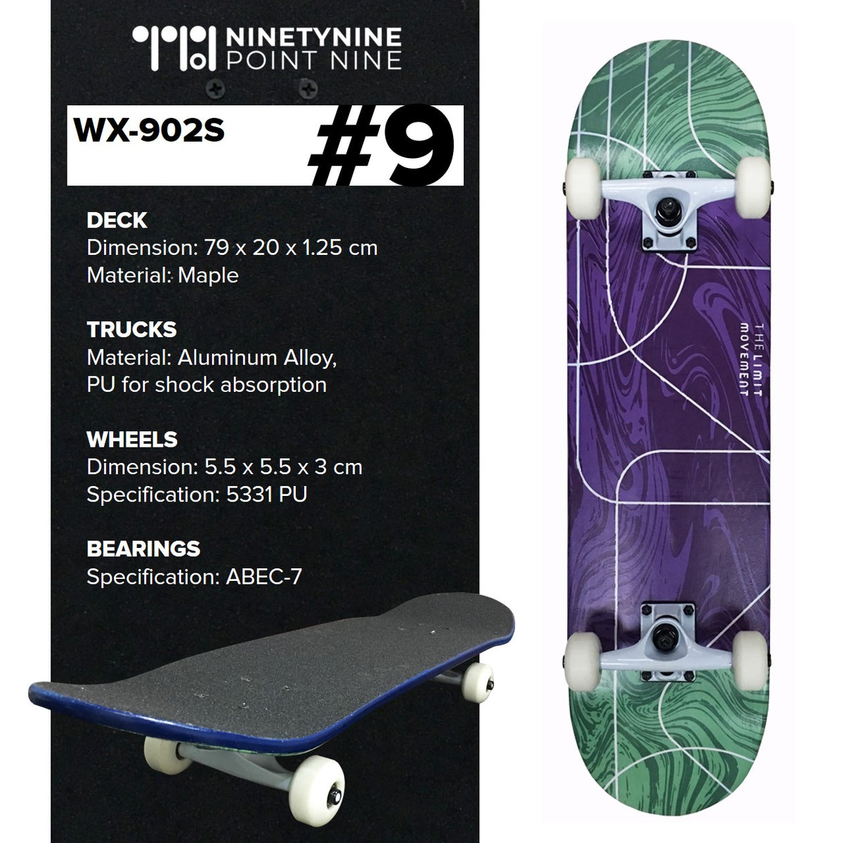 Classic Skateboard for Kids/Teens/Adults [WX-902S]
