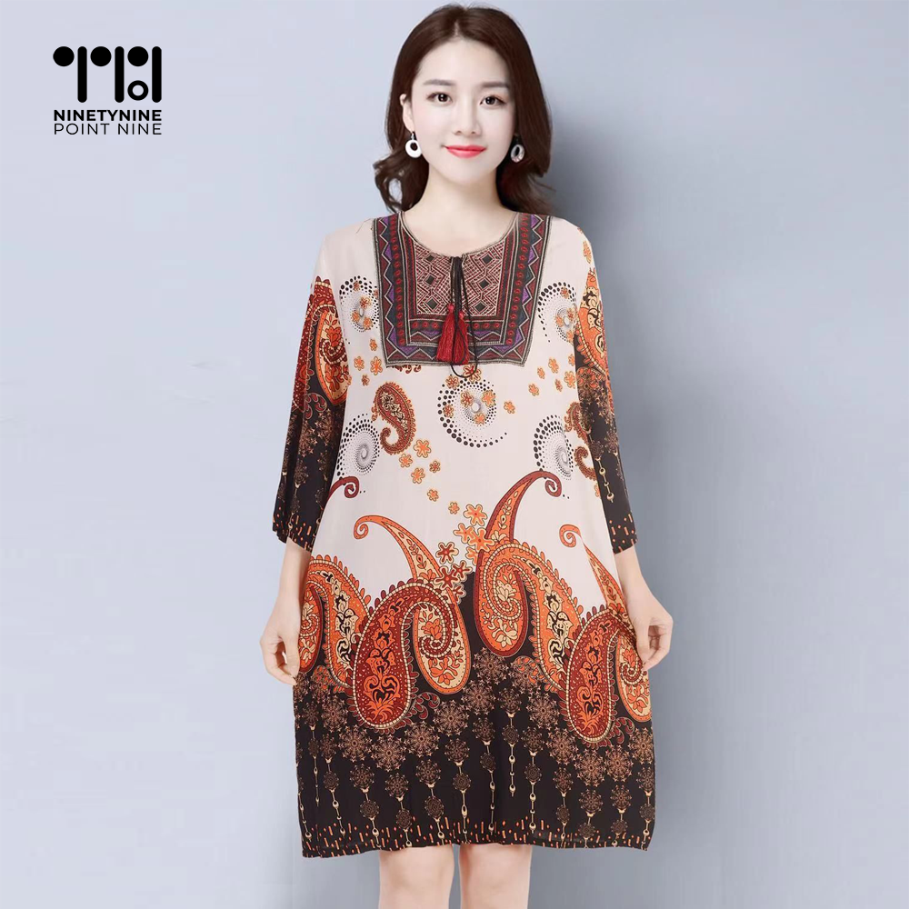 Maraming Kulay na Paisley Tunic Dress [808]