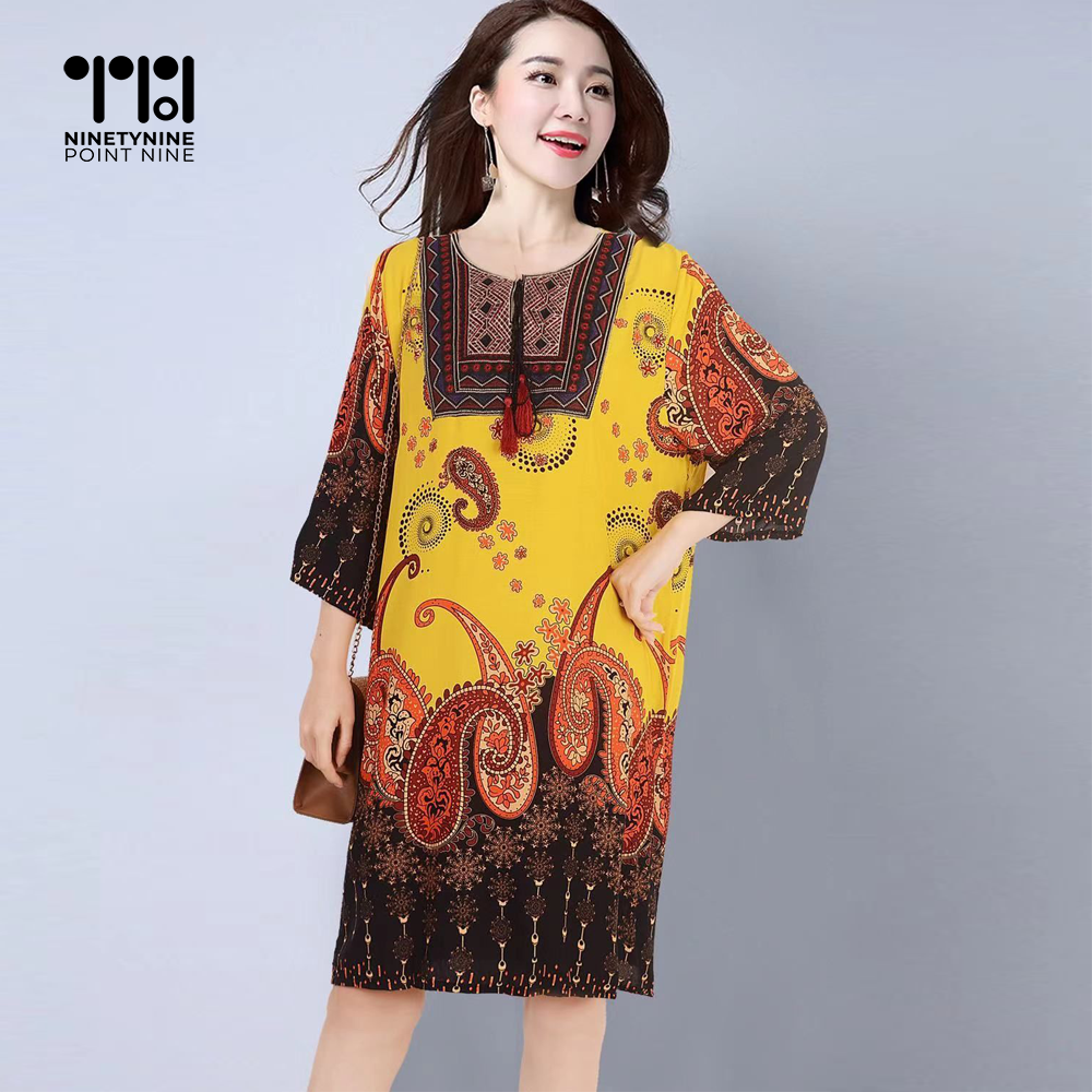 Maraming Kulay na Paisley Tunic Dress [808]