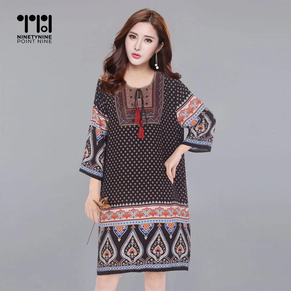 Maraming Kulay na Paisley Tunic Dress [808]