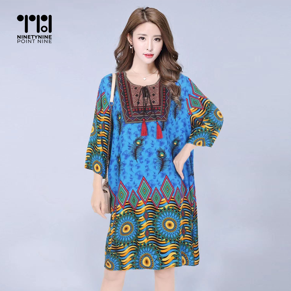 Maraming Kulay na Paisley Tunic Dress [808]