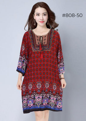 Multi-color Paisley Tunic Dress [808]