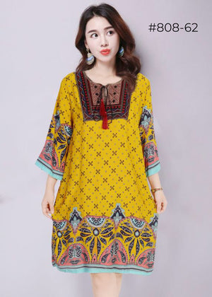 Maraming Kulay na Paisley Tunic Dress [808]