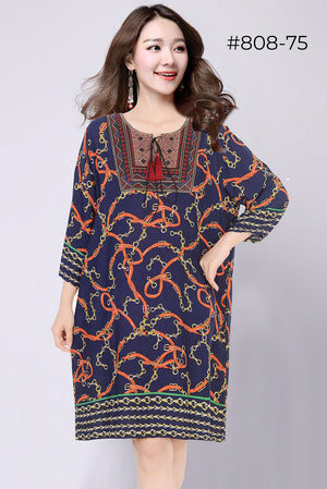 Multi-color Paisley Tunic Dress [808]