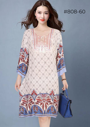 Maraming Kulay na Paisley Tunic Dress [808]