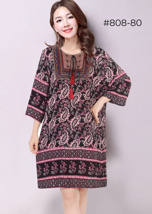 Multi-color Paisley Tunic Dress [808]