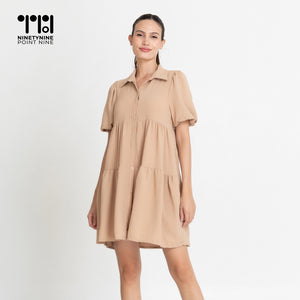 Dress na may puff sleeves para sa mga buntis [8596]