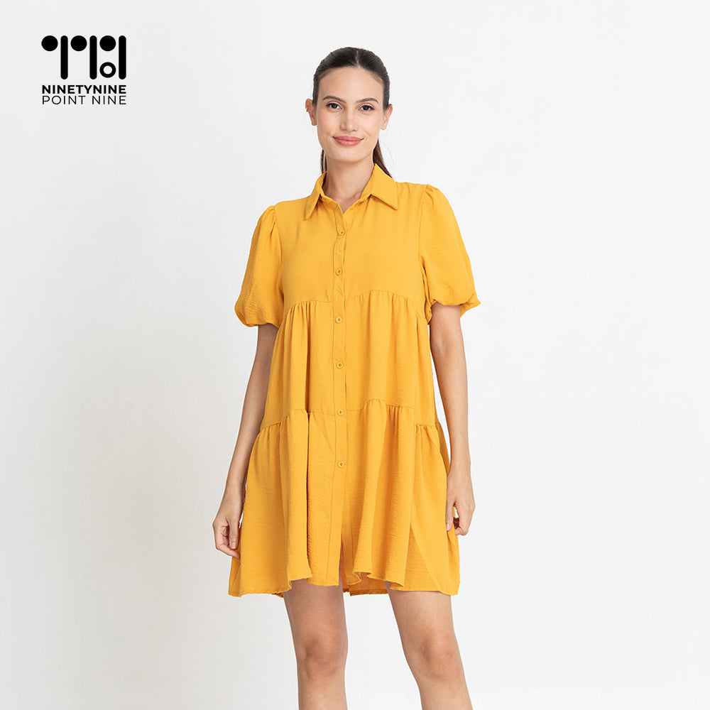 Puff Sleeves Maternity Dress [8596]