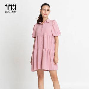 Dress na may puff sleeves para sa mga buntis [8596]