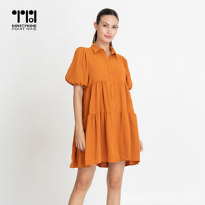 Dress na may puff sleeves para sa mga buntis [8596]