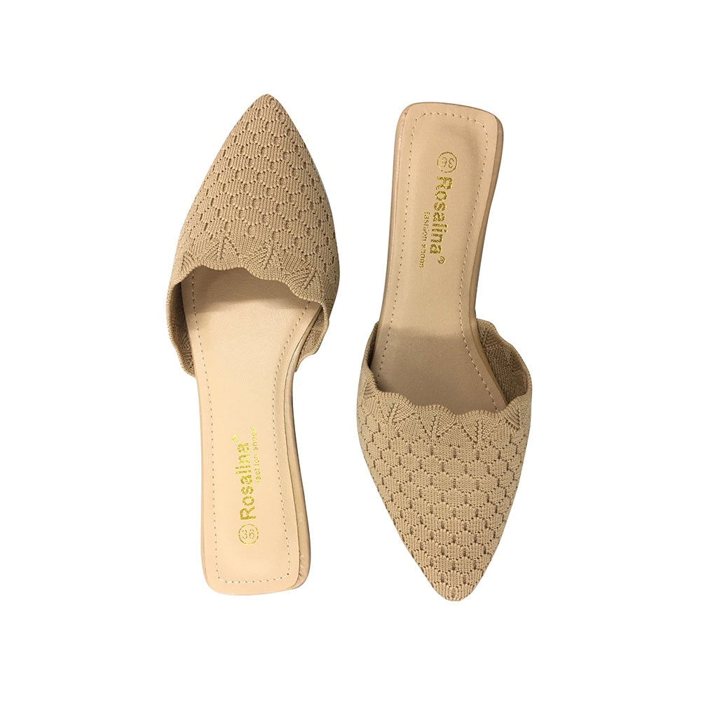 Sandalyas na Flat Mule na may Geometric Designs [SL-4520]